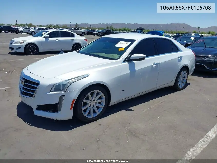 2015 Cadillac Cts Luxury VIN: 1G6AR5SX7F0106703 Lot: 42607622