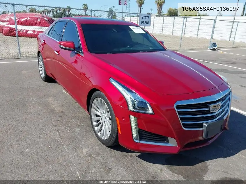 2015 Cadillac Cts Performance VIN: 1G6AS5SX4F0136097 Lot: 42613633