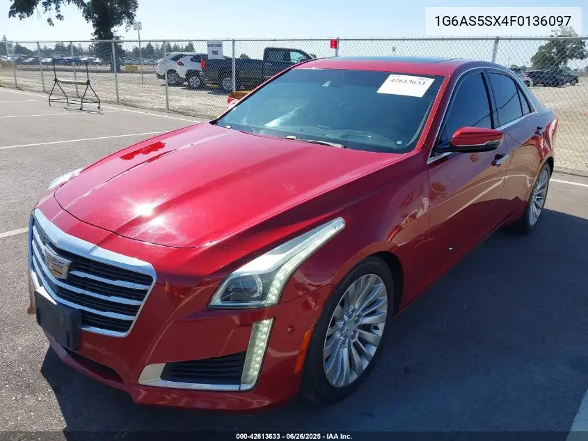 2015 Cadillac Cts Performance VIN: 1G6AS5SX4F0136097 Lot: 42613633
