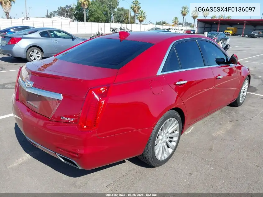 2015 Cadillac Cts Performance VIN: 1G6AS5SX4F0136097 Lot: 42613633
