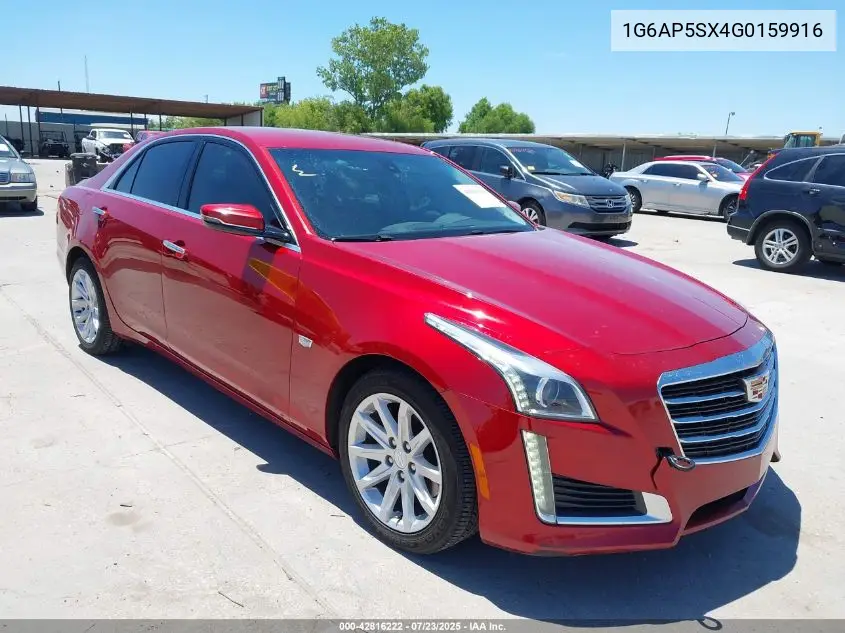 2016 Cadillac Cts Standard VIN: 1G6AP5SX4G0159916 Lot: 42816222