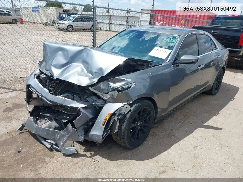 2018 Cadillac Cts Luxury VIN: 1G6AR5SX8J0150492 Lot: 42223223