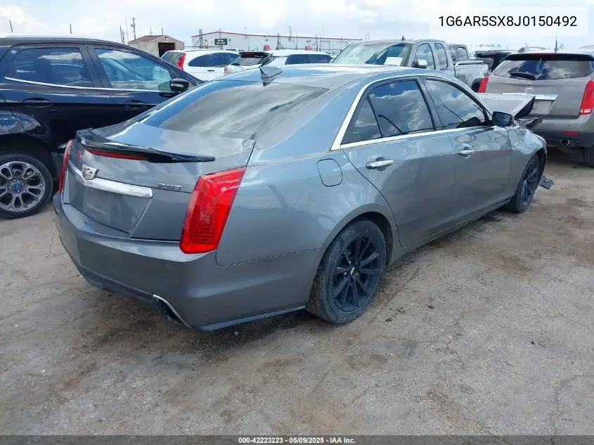 2018 Cadillac Cts Luxury VIN: 1G6AR5SX8J0150492 Lot: 42223223