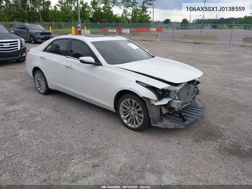 2018 Cadillac Cts Luxury VIN: 1G6AX5SX1J0138559 Lot: 42545450