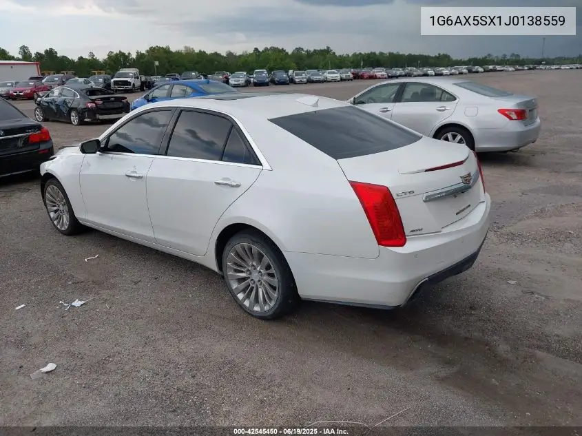 2018 Cadillac Cts Luxury VIN: 1G6AX5SX1J0138559 Lot: 42545450