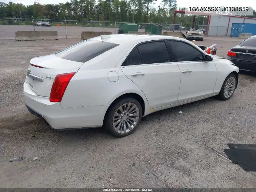 2018 Cadillac Cts Luxury VIN: 1G6AX5SX1J0138559 Lot: 42545450