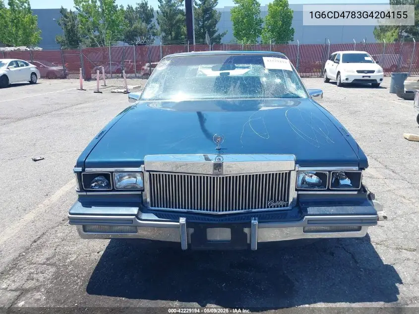 1986 Cadillac Deville Fleetwood VIN: 1G6CD4783G4204155 Lot: 42229194