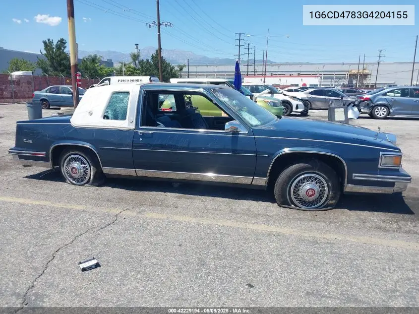 1986 Cadillac Deville Fleetwood VIN: 1G6CD4783G4204155 Lot: 42229194