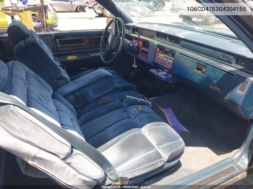 1986 Cadillac Deville Fleetwood VIN: 1G6CD4783G4204155 Lot: 42229194
