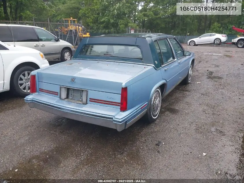 1987 Cadillac Deville VIN: 1G6CD5180H4254771 Lot: 42302707