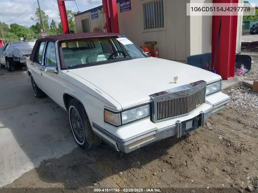 1988 Cadillac Deville VIN: 1G6CD5154J4297778 Lot: 41611765