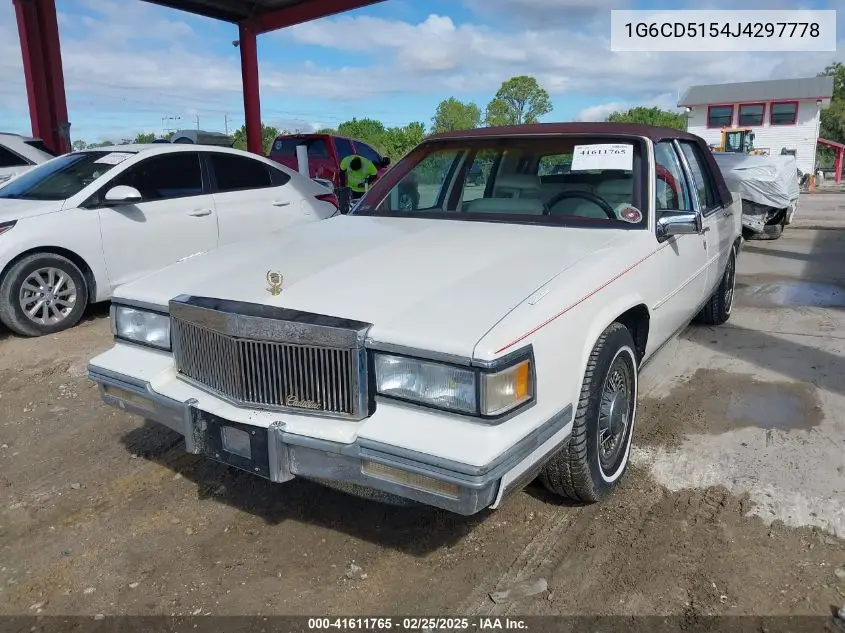 1988 Cadillac Deville VIN: 1G6CD5154J4297778 Lot: 41611765