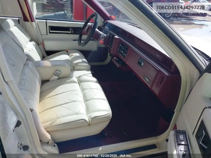 1988 Cadillac Deville VIN: 1G6CD5154J4297778 Lot: 41611765