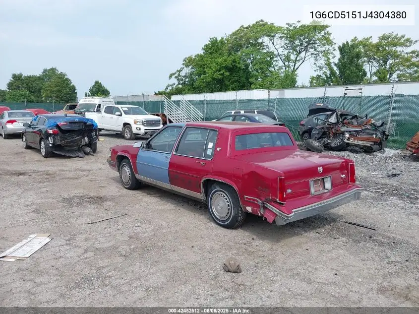1988 Cadillac Deville VIN: 1G6CD5151J4304380 Lot: 42452512