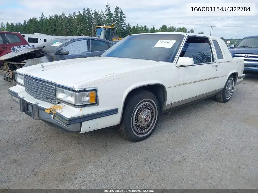 1988 Cadillac Deville VIN: 1G6CD1154J4322784 Lot: 42703622