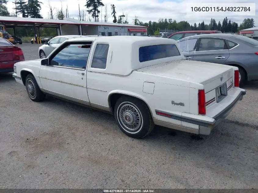 1988 Cadillac Deville VIN: 1G6CD1154J4322784 Lot: 42703622