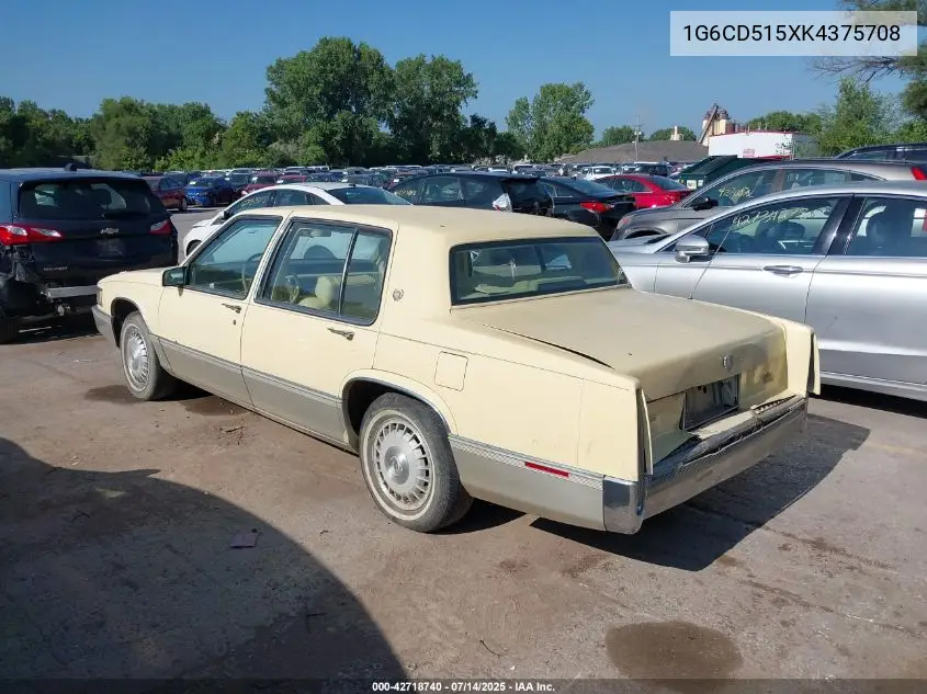1989 Cadillac Deville VIN: 1G6CD515XK4375708 Lot: 42718740