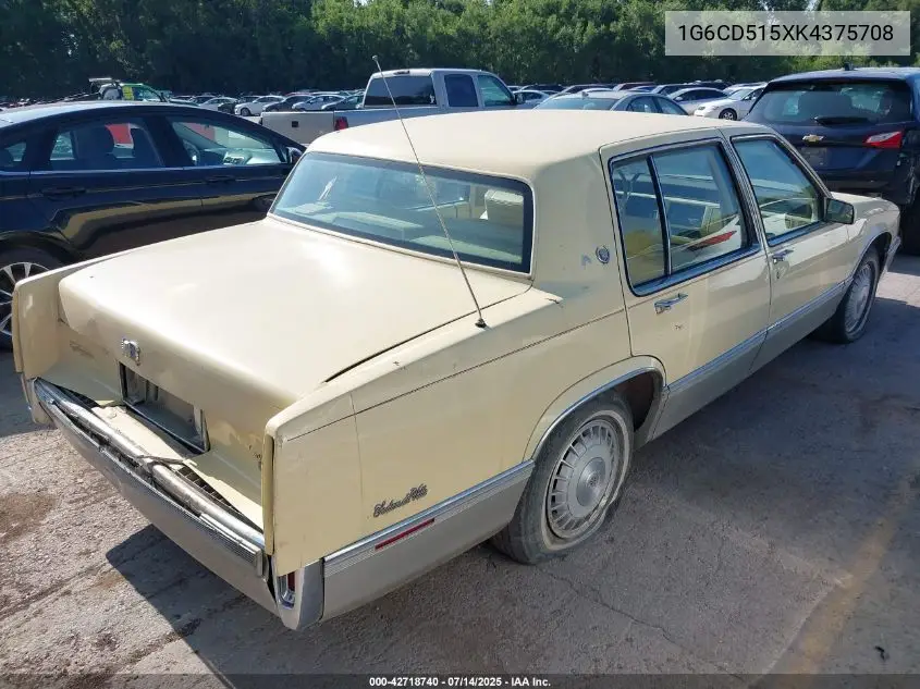 1989 Cadillac Deville VIN: 1G6CD515XK4375708 Lot: 42718740