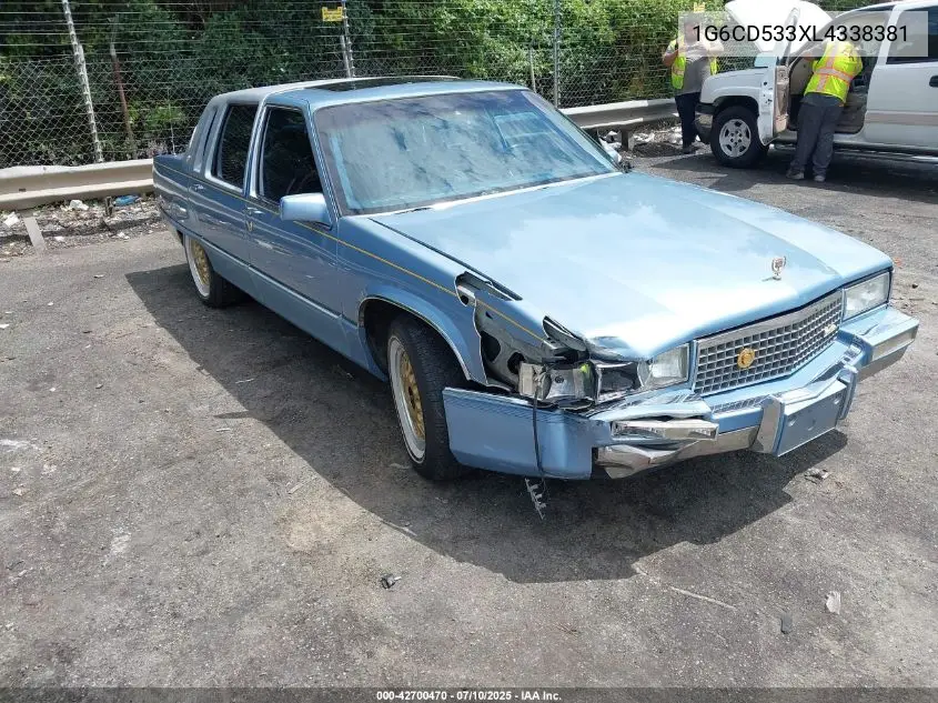 1990 Cadillac Deville VIN: 1G6CD533XL4338381 Lot: 42700470