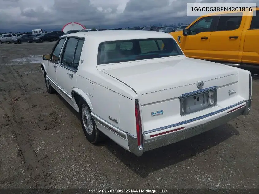 1992 Cadillac Deville VIN: 1G6CD53B8N4301856 Lot: 12356162