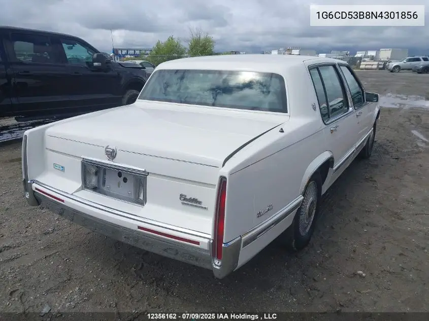 1992 Cadillac Deville VIN: 1G6CD53B8N4301856 Lot: 12356162