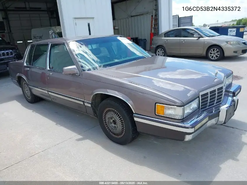 1992 Cadillac Deville VIN: 1G6CD53B2N4335372 Lot: 42215455