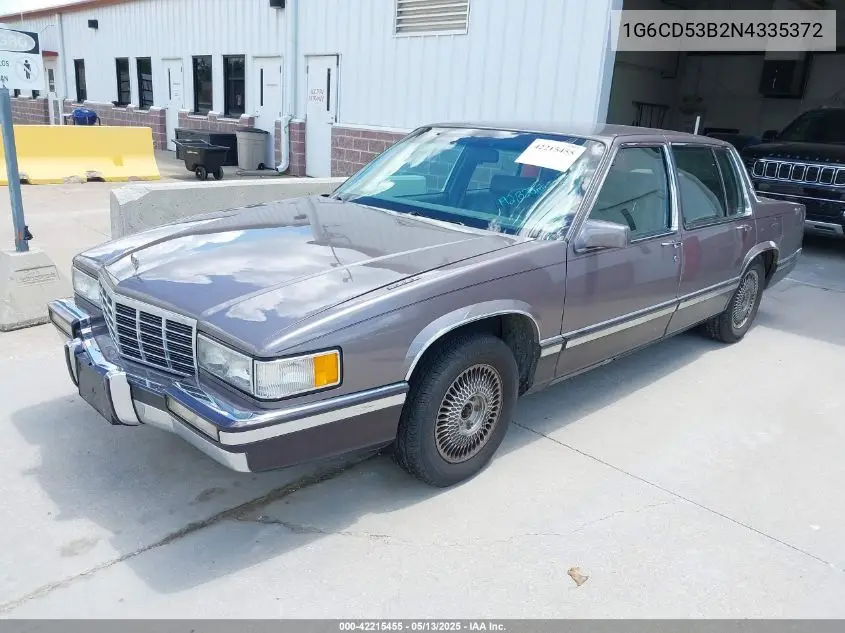 1992 Cadillac Deville VIN: 1G6CD53B2N4335372 Lot: 42215455