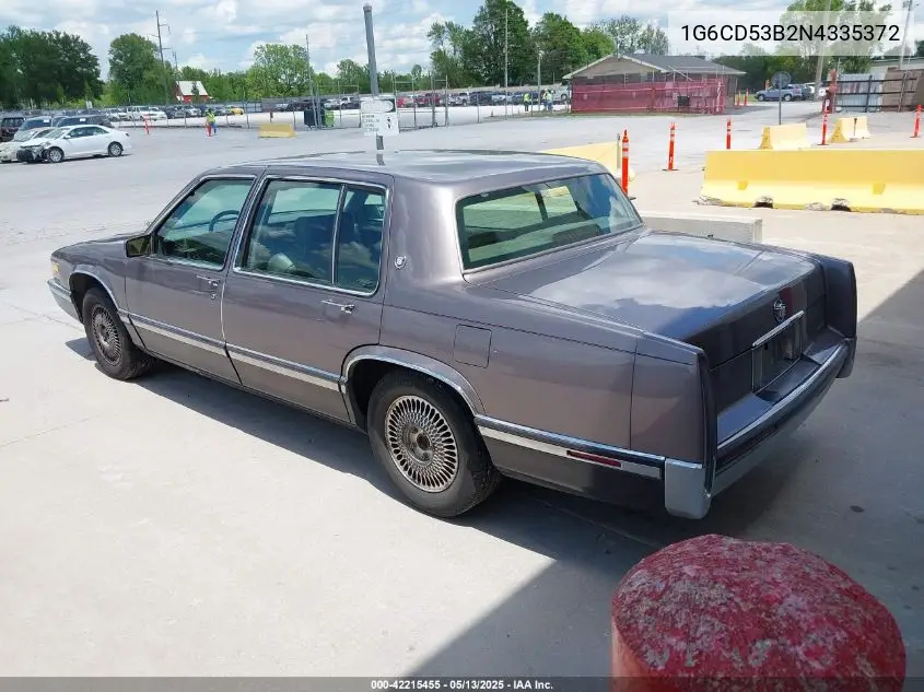 1992 Cadillac Deville VIN: 1G6CD53B2N4335372 Lot: 42215455