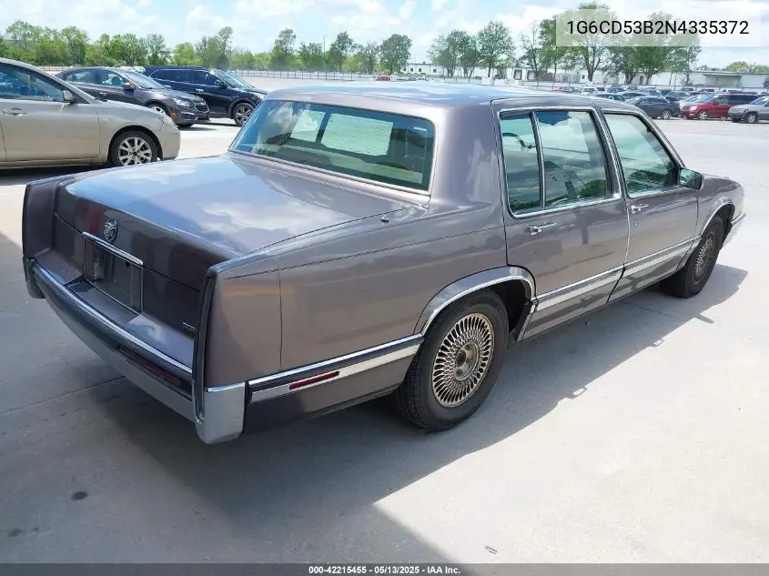 1992 Cadillac Deville VIN: 1G6CD53B2N4335372 Lot: 42215455