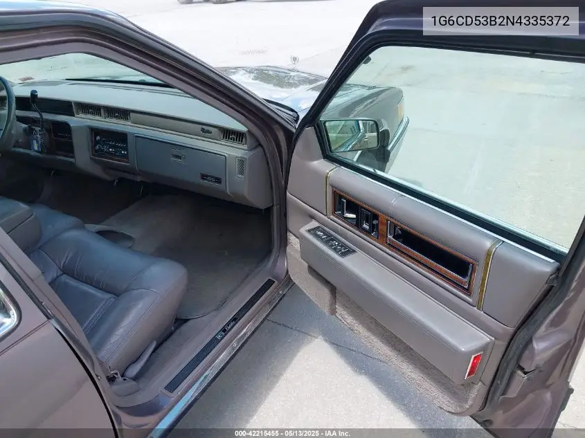 1992 Cadillac Deville VIN: 1G6CD53B2N4335372 Lot: 42215455