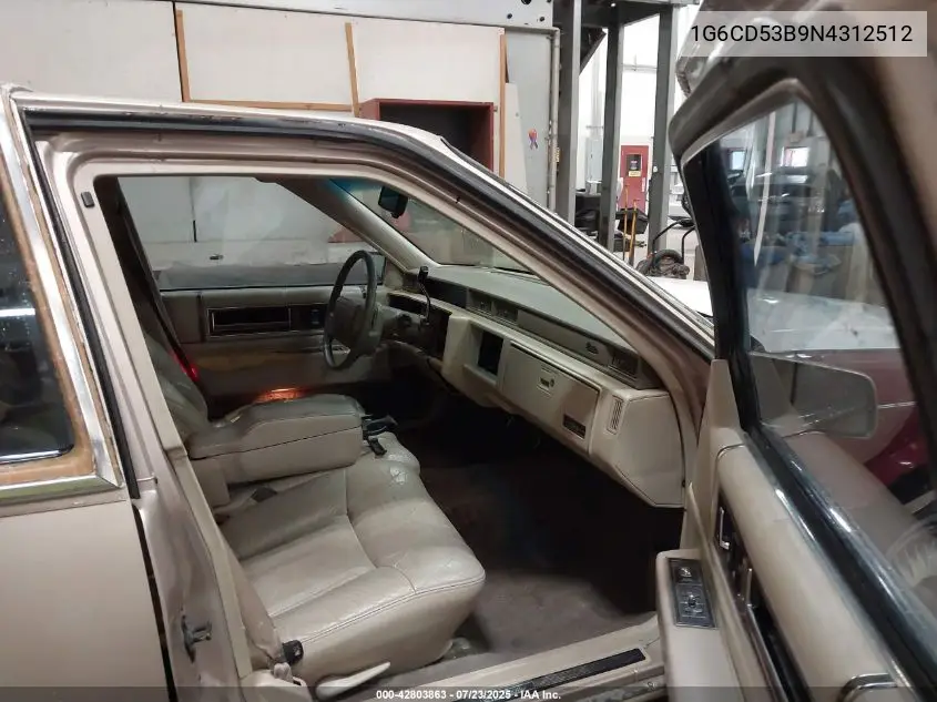 1992 Cadillac Deville VIN: 1G6CD53B9N4312512 Lot: 42803863