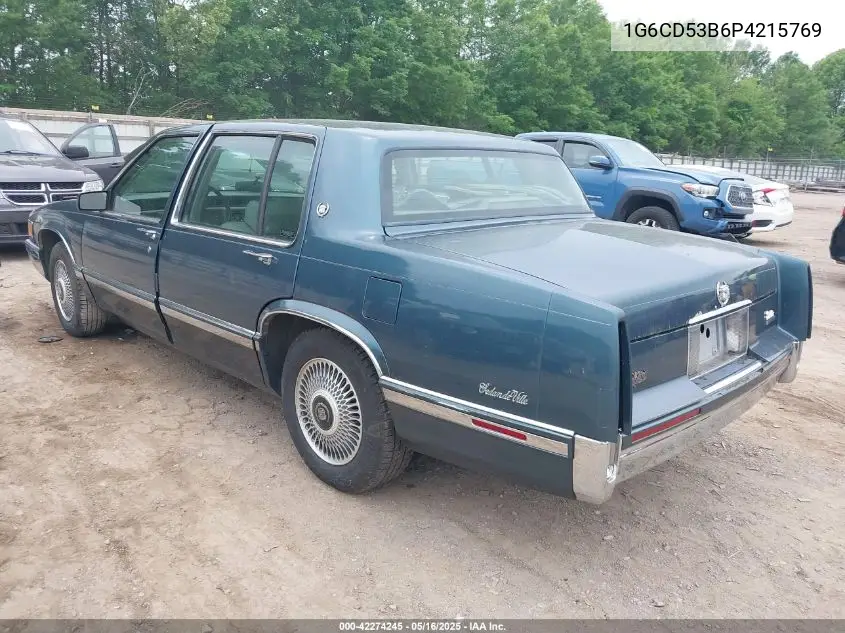 1993 Cadillac Deville VIN: 1G6CD53B6P4215769 Lot: 42274245