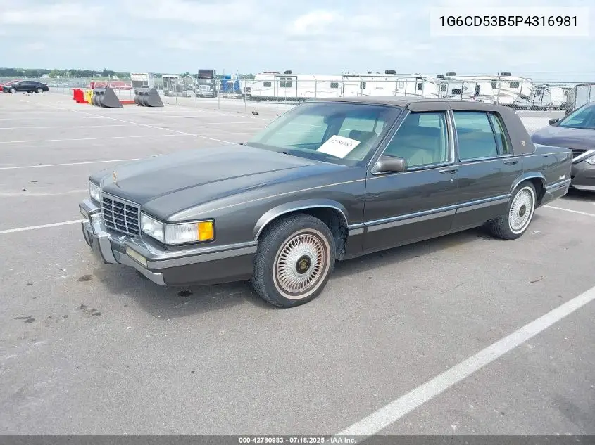 1993 Cadillac Deville VIN: 1G6CD53B5P4316981 Lot: 42780983