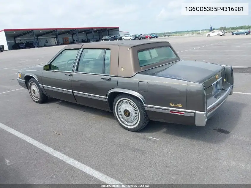 1993 Cadillac Deville VIN: 1G6CD53B5P4316981 Lot: 42780983