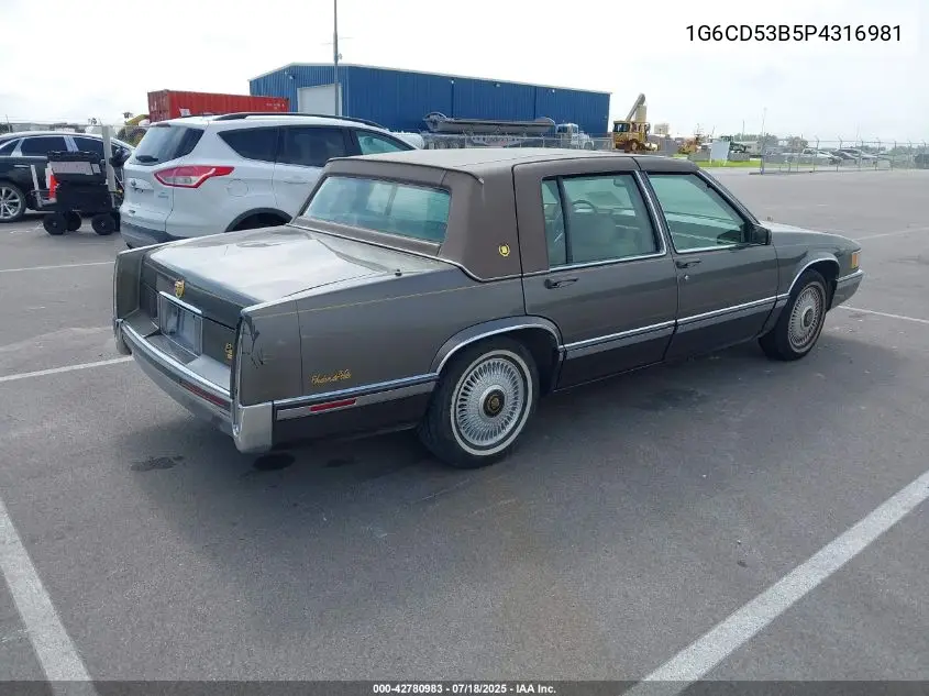 1993 Cadillac Deville VIN: 1G6CD53B5P4316981 Lot: 42780983
