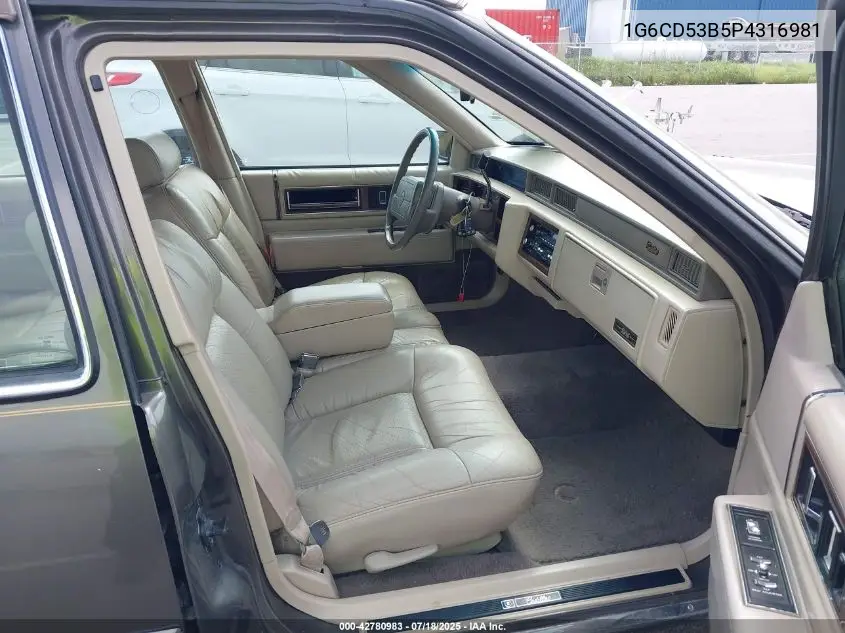 1993 Cadillac Deville VIN: 1G6CD53B5P4316981 Lot: 42780983
