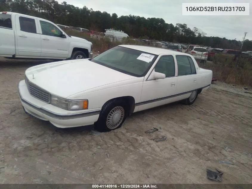 1994 Cadillac Deville VIN: 1G6KD52B1RU231703 Lot: 41140916