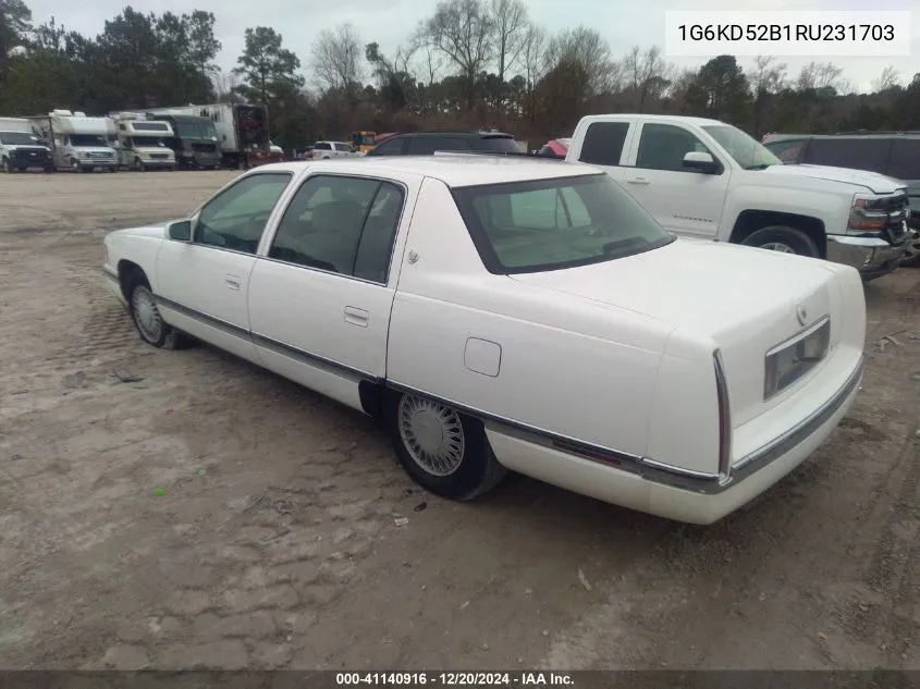 1994 Cadillac Deville VIN: 1G6KD52B1RU231703 Lot: 41140916