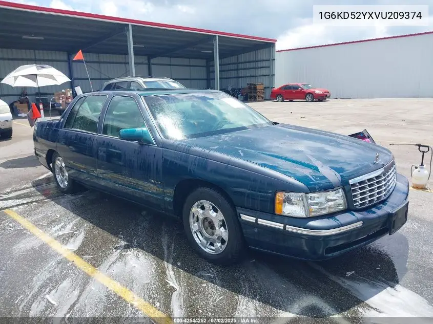 1997 Cadillac Deville Standard VIN: 1G6KD52YXVU209374 Lot: 42544252