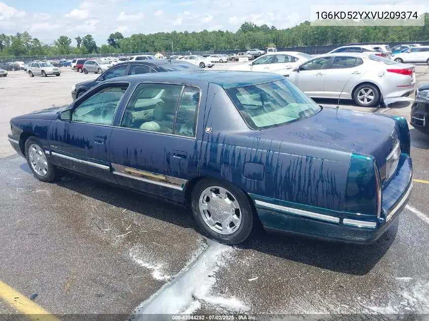 1997 Cadillac Deville Standard VIN: 1G6KD52YXVU209374 Lot: 42544252