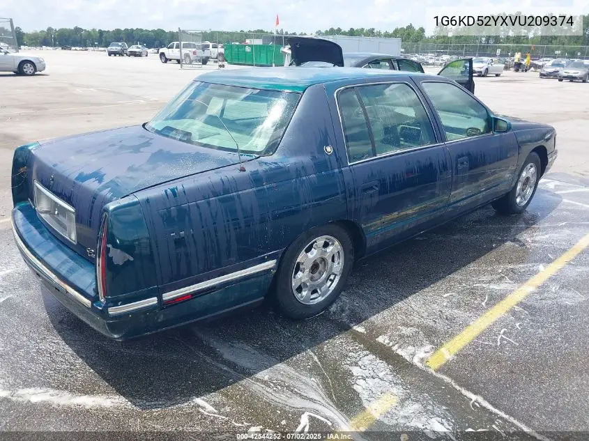 1997 Cadillac Deville Standard VIN: 1G6KD52YXVU209374 Lot: 42544252