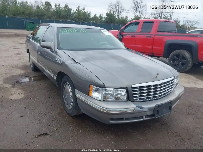 1998 Cadillac Deville Standard VIN: 1G6KD54Y3WU718026 Lot: 42008766