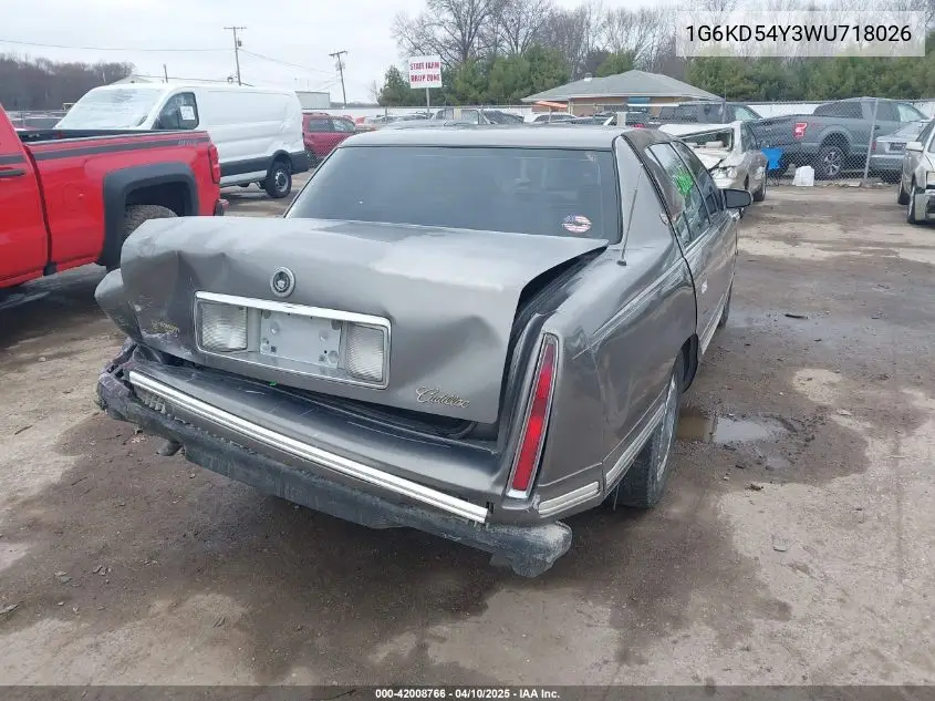 1998 Cadillac Deville Standard VIN: 1G6KD54Y3WU718026 Lot: 42008766