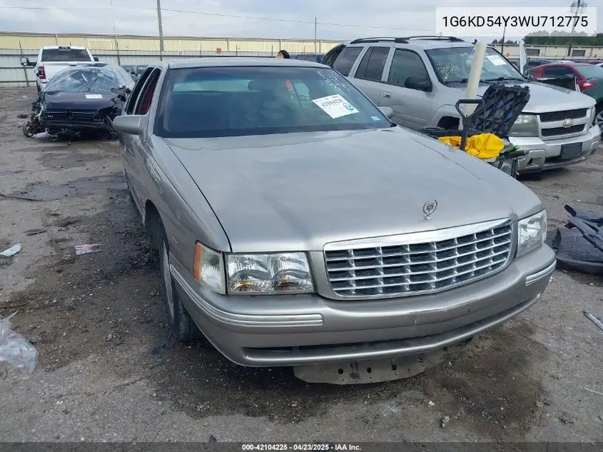 1998 Cadillac Deville Standard VIN: 1G6KD54Y3WU712775 Lot: 42104225