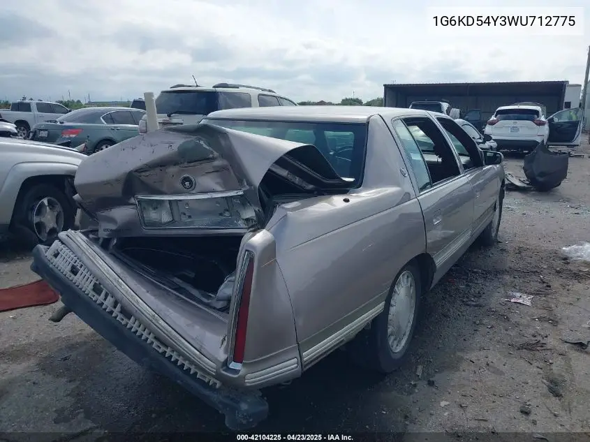 1998 Cadillac Deville Standard VIN: 1G6KD54Y3WU712775 Lot: 42104225