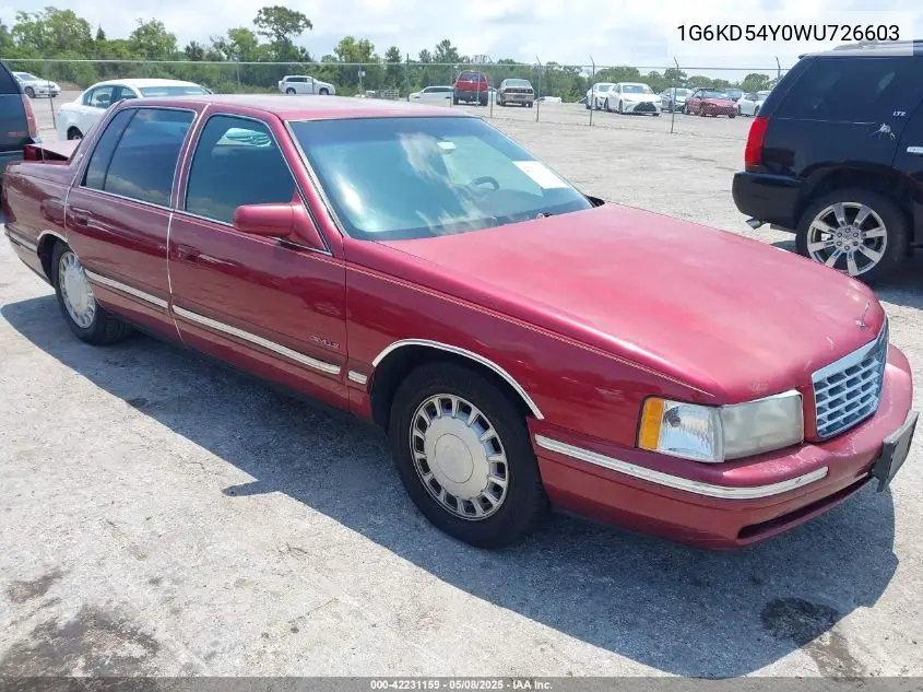 1998 Cadillac Deville Standard VIN: 1G6KD54Y0WU726603 Lot: 42231159
