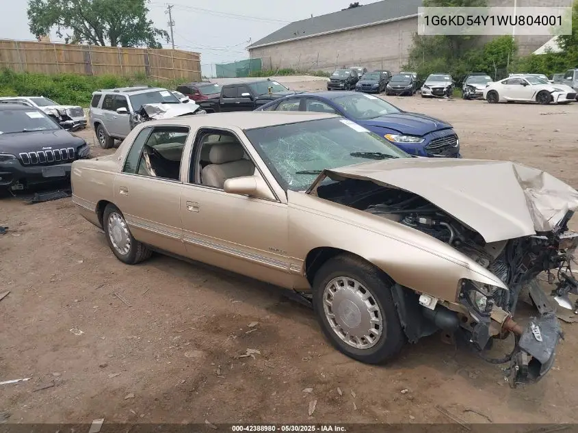 1998 Cadillac Deville Standard VIN: 1G6KD54Y1WU804001 Lot: 42388980