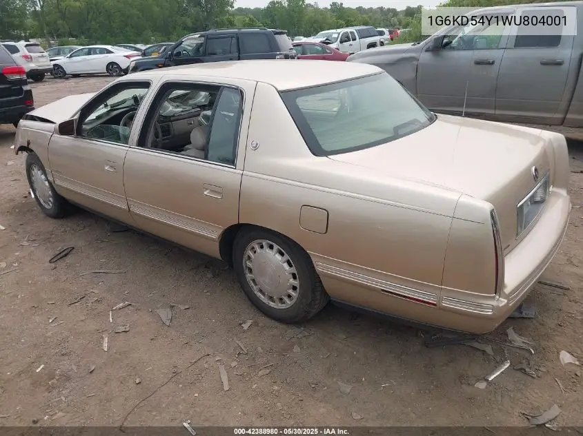 1998 Cadillac Deville Standard VIN: 1G6KD54Y1WU804001 Lot: 42388980