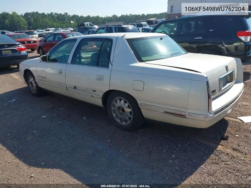 1998 Cadillac Deville Concours VIN: 1G6KF5498WU762204 Lot: 42680218