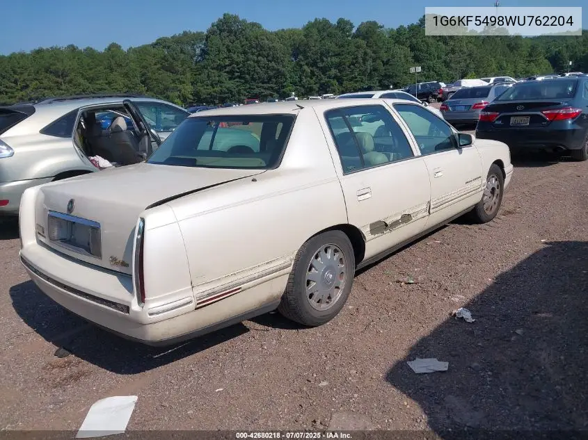 1998 Cadillac Deville Concours VIN: 1G6KF5498WU762204 Lot: 42680218